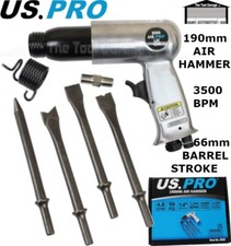 US PRO Tools 190mm Air Hammer Chisel Tool 3500bpm 66mm Barrel Stroke NEW 8596