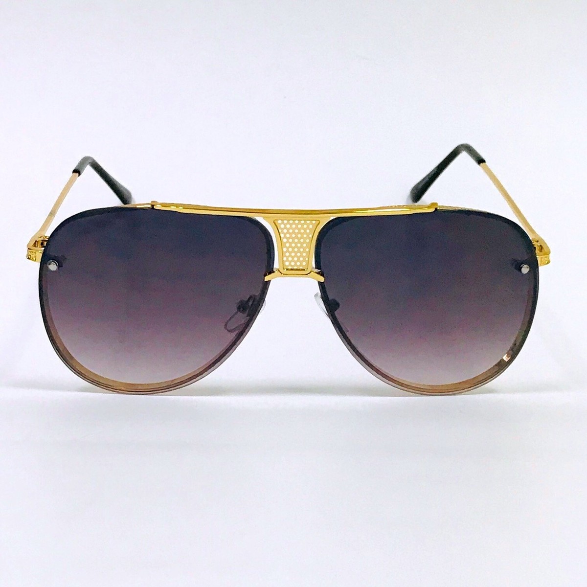 2 Pack Women\'s Gold Trendy Aviator Sunglasses Retro Metal Oversized GUVIVI Retro Gold Aviator Sunglasses for Women Men, 2025  main image 2