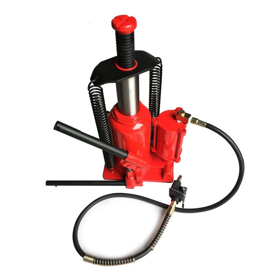 Red Steel 20T Air Hydraulic Bottle Jack Moving Machinery Low Profile