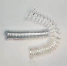 6 meter clear coiled plastic hose 6.5x10 mm self coiling retracting
