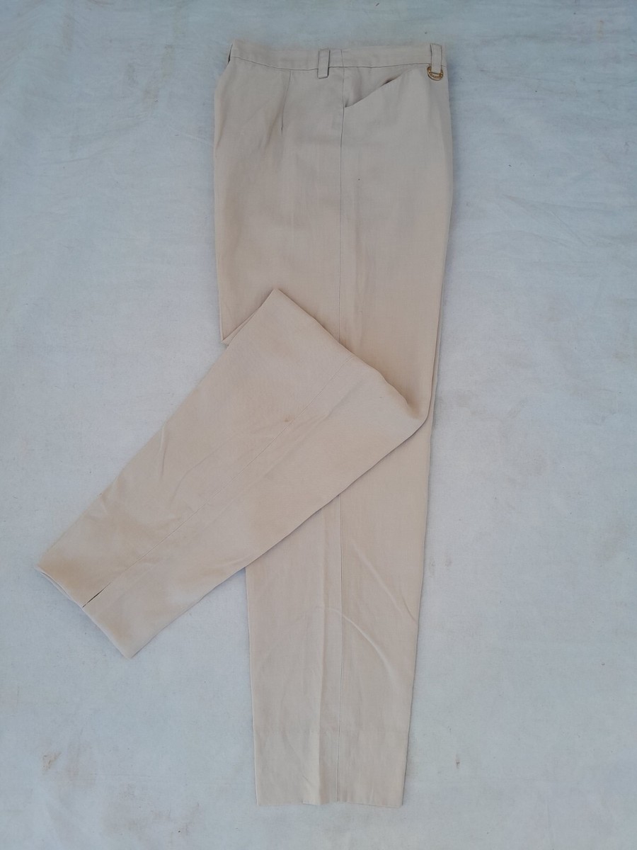 パンツ BURBERRY Women Straight Pants 8055455 BEIGE Burberry Check silk wide-leg pants in beige - Burberry