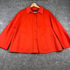 Loro Piana 100% Cashmere Jacket Womens Size 46 Red A-line Swing Coat Blazer