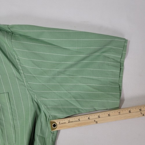 Lot 2 NEW Men's Shirts XL Roundtree & Yorke Green Stripe Solid Blue Button Down - Picture 6 of 8