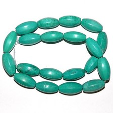 NG2190 Teal Green Turquoise 20mm 8-Sided Oval Magnesite Gemstone Beads 15"