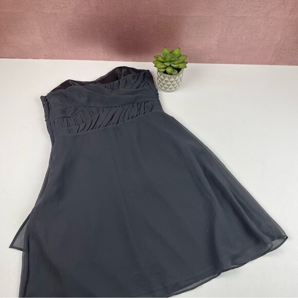 Express Solid Black Gray Sweetheart Mini Dress Wo… - image 5