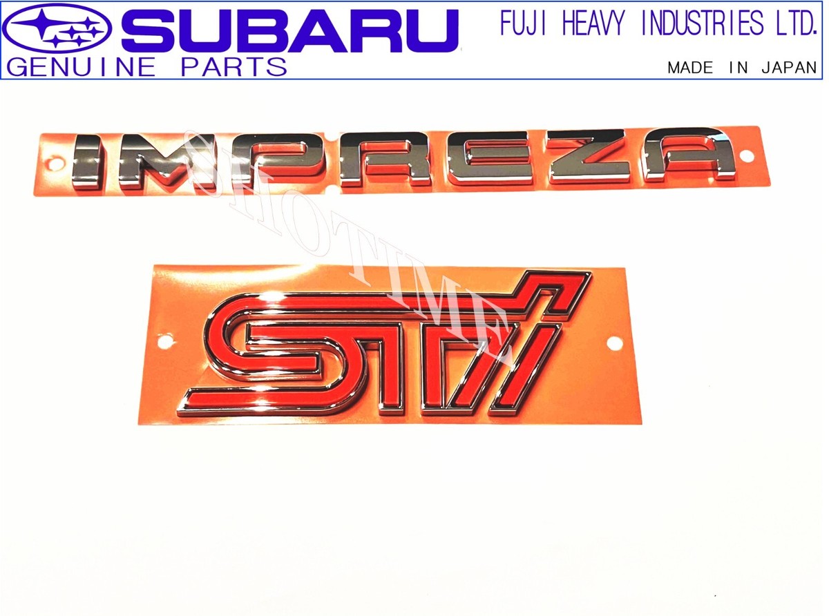 SUBARU 11-14 Impreza WRX STI Rear Trunk Emblem Badge Set OEM GC8