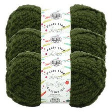 3 Pack Lion Brand Yarn 161-174L Feels Like Sherpa Yarn, Evergreen