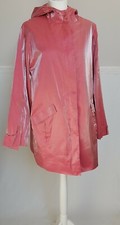 Berkertex Pink Satin Shimmer Light Weight Hooded Raincoat Jacket Size 14