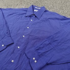 Van Heusen Shirt Mens 18 34/35 2XL Blue Wrinkle Free Long Sleeve Button Up Dress