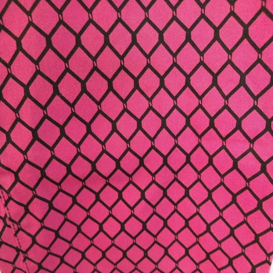 Pantalones de mezclilla ajustados Chor Hot Topic para jóvenes talla 15 rosa fucsia negro estampado NUEVO Foto 3 de 4