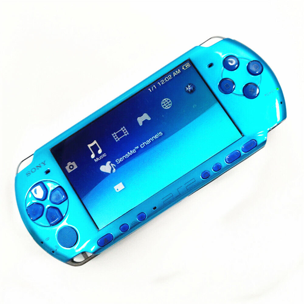 Blue Retrofit Sony PSP 1000 Handheld System Game Console +Memory  Card+Charger