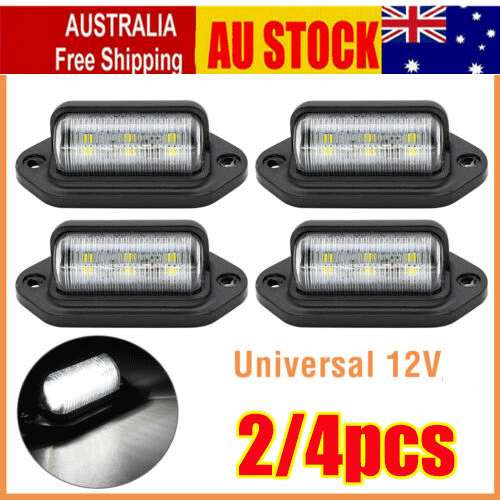 2/4PCS 6 LED License Number Plate Light Lamps for Truck SUV Trailer Lorry 12/24V - Picture 1 of 15