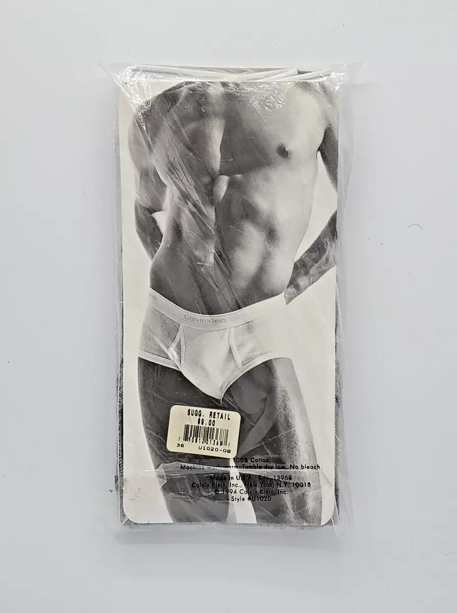 1994 CALVIN KLEIN Classic Gray Brief 36 Vintage Underwear Made in