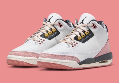 Nike Air Jordan 3 Retro  Red Stardust  Floral GS Size GS 5Y (6.5W) Sneakers New 
