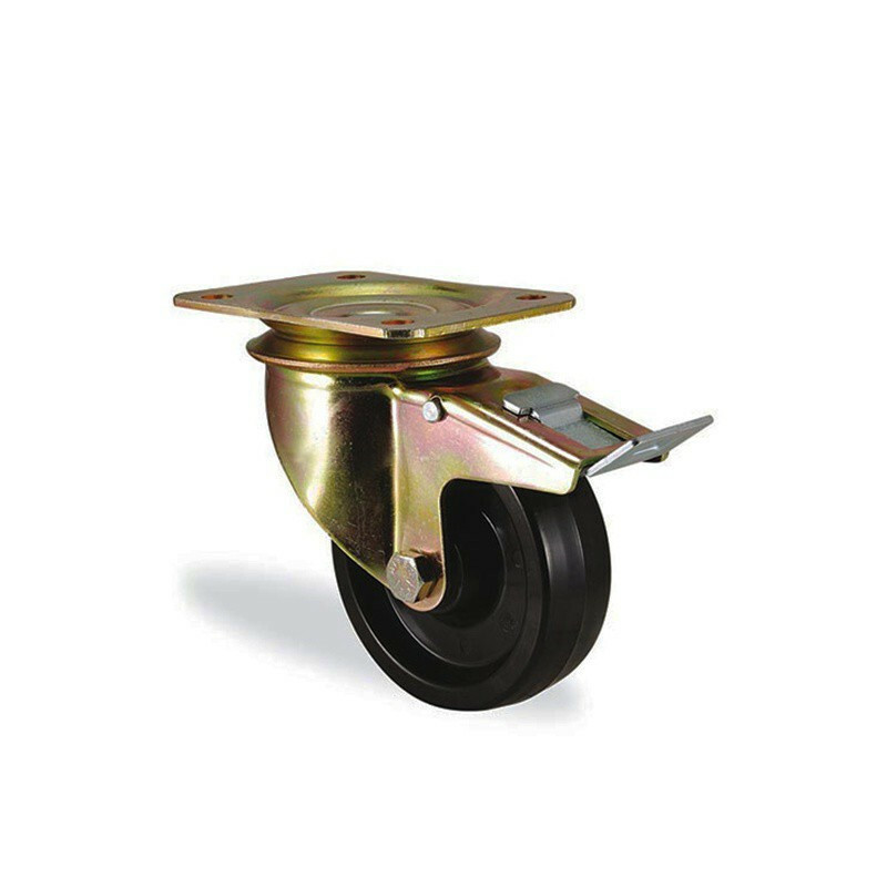 Roulette pivotante à frein phénolique 150mm pour chariot de boulangerie série HT-X