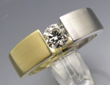 REIF-DESIGN - FEINER BICOLOR BRILLANT SPANNRING - EIGENE GOLDSCHMIEDE - 585 GOLD