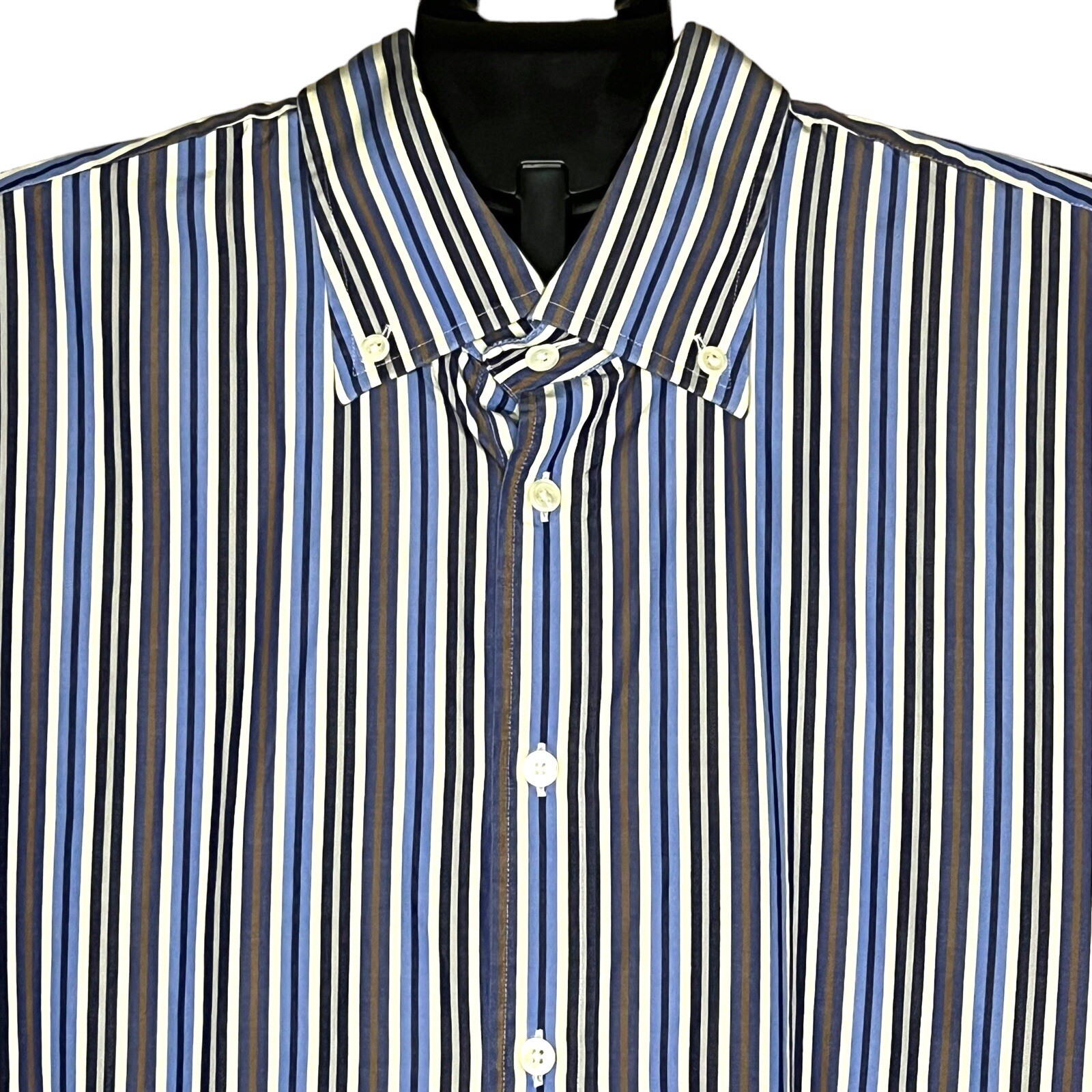 FACONNABLE Men’s XLarge Multicolor Striped Long Sleeve Button Up