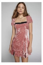 Urban Outfitters Kimchi Blue Jill Mauve Pink Velvet Mini Dress