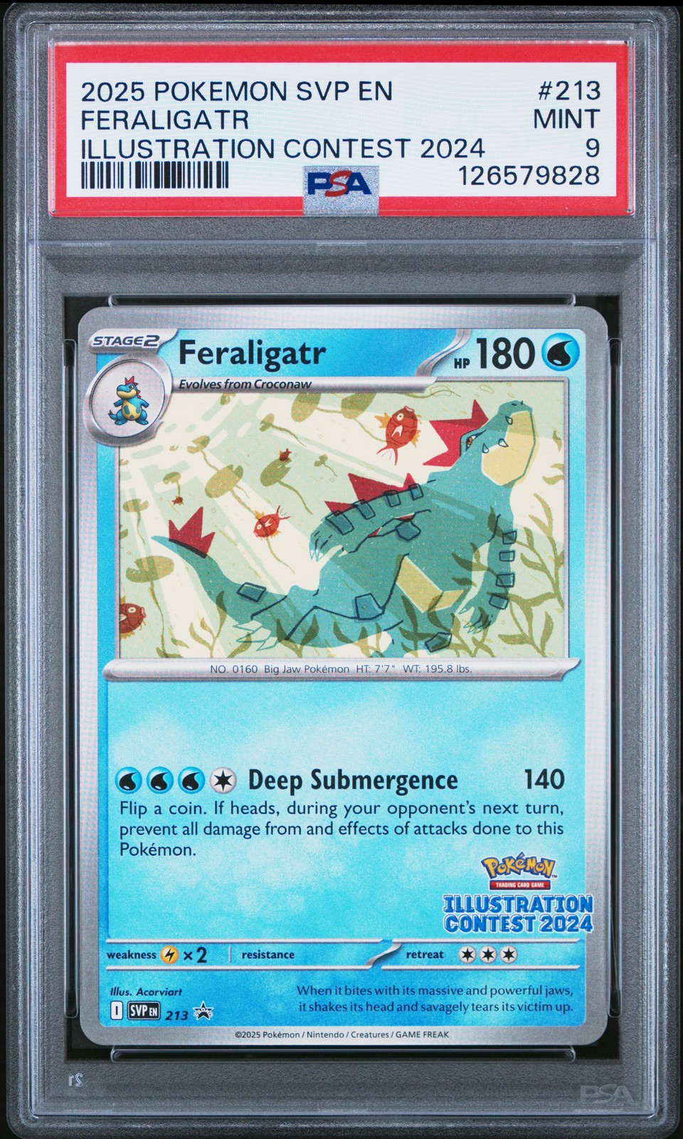 2025 POKEMON SVP EN-SV BLACK STAR PROMO #213 FERALIGATR PSA 9