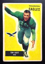 Vintage 1955 Bowman Tom Scott #105 Rookie Philadelphia Eagles RC VG/EX no crease