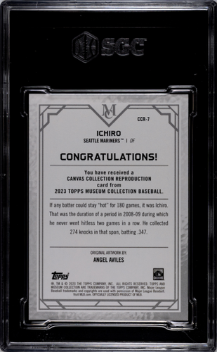 2023 Museum Collection #CCR-7 Ichiro Canvas Collection Reproduction SGC 10 - Picture 2 of 2