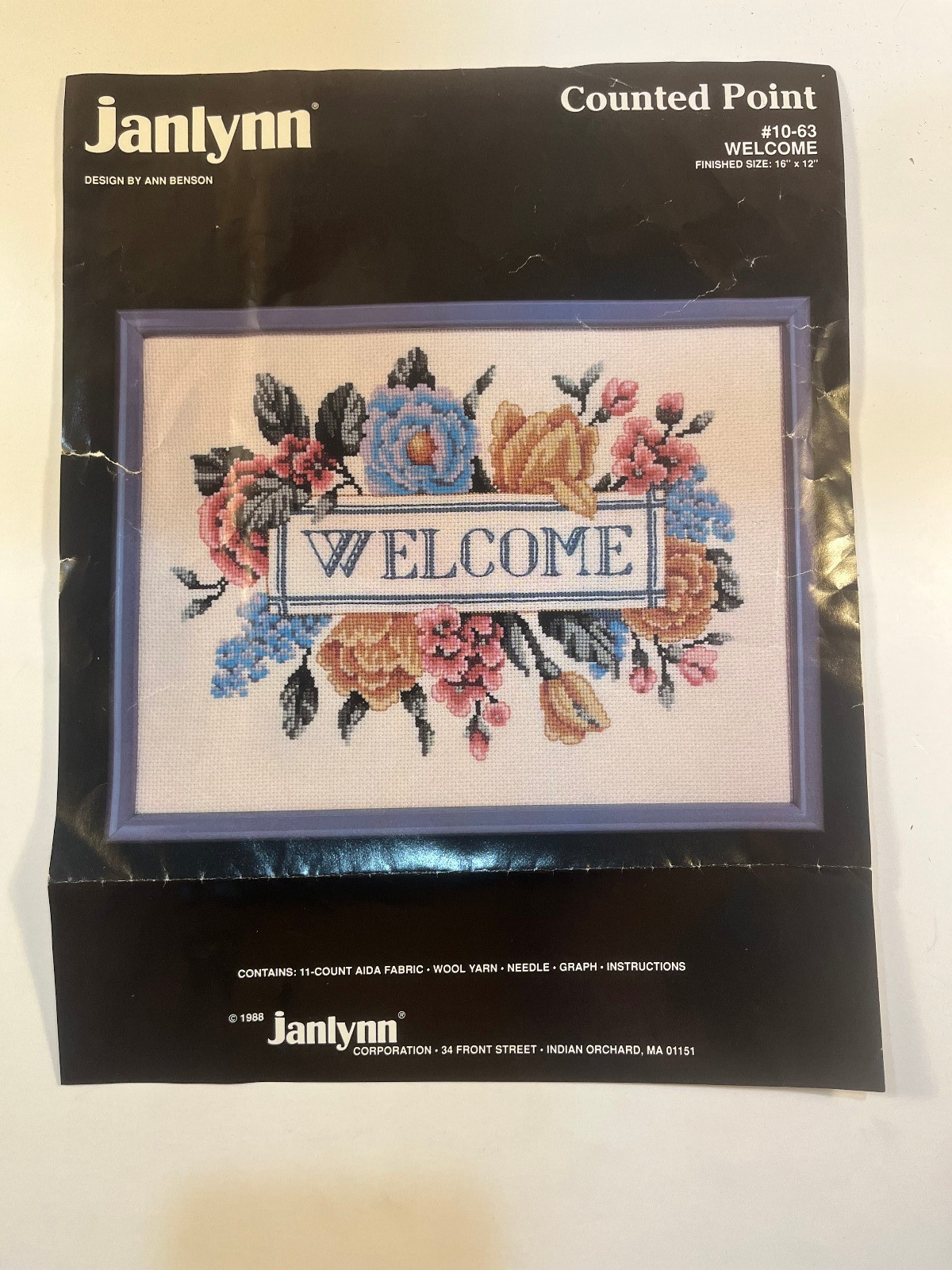 Janlynn Counted Cross-Stitch Kit #10-63 "Welcome" - Opened