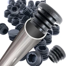 Premium Grade 3/4 Inch Round Plug / 14-20 Gauge /50 Pack/Black Plastic End Caps/