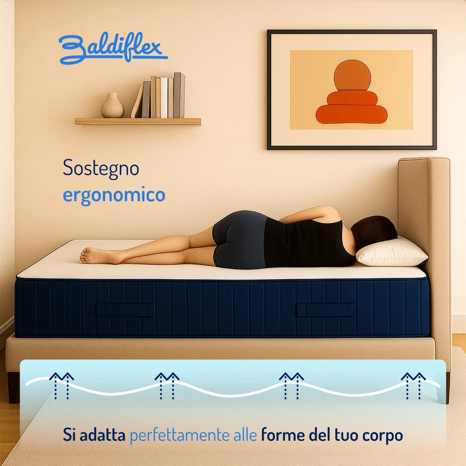 Materasso Memory Foam Ortopedico Baldiflex RelaxOne 20 Made in Italy - Immagine 3 di 4
