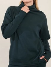 Athleta Cozy Karma Twist Neck Seaweed Snack Green Sweatshirt Women's, 3X EUC B19