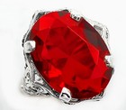 10CT  Fire Garnet 925Sterling Silver Filigree Look Ring Jewelry Sz 8 — photo 1