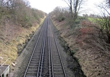 Photo A2 The Chester to Birkenhead Railway Line heading South Backford T c2013