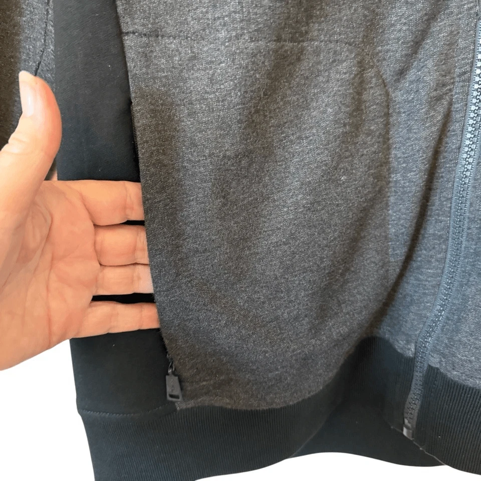 Sudadera Lauren Ralph Lauren Active Mezcla Algodón Gris y Negro Cremallera Frontal Talla L Foto 2 de 4