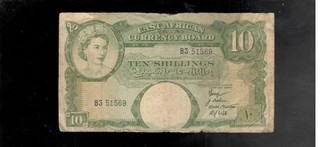 East Africa 1958 60 QE11 10/Shillings P 38 Fine !