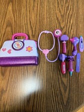 Disney Doc McStuffins Pretend Play Doctor Kit Pink Purple Tools Carrying Case
