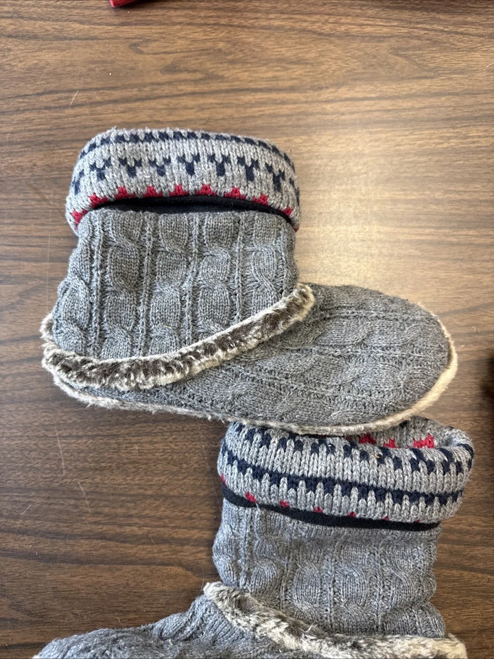 Dearfoams Mujer Beth Imitación Piel Plegable Difusa Casa Zapatilla Bota EE. UU. M Talla 7/8 Foto 3 de 4