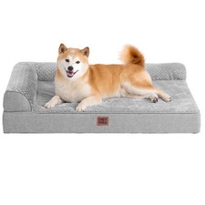 Orthopedic Memory Foam Dog Bed Large 36x27x6 Washable Waterproof Nonslip Grey