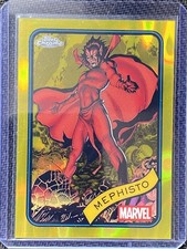 2025 TOPPS CHROME MARVEL #102 MEPHISTO YELLOW LAVA REFRACTOR