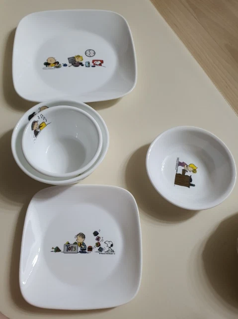 Service de table Corelle Snoopyder Home pour 2 personnes, carré coréen, 9... - Photo 4/4