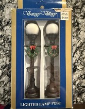 Vintage Village Lighted Lamp Post Set Of 2 Battery Operated