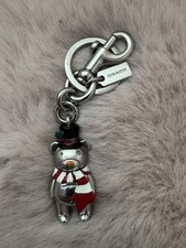 Coach Snowman 3D Bear Bag Charm Metal With Enamel CN573