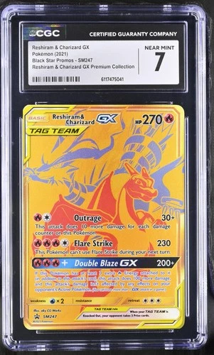 Reshiram & Charizard Gx SM247 Premium Collection Pokemon CGC 7