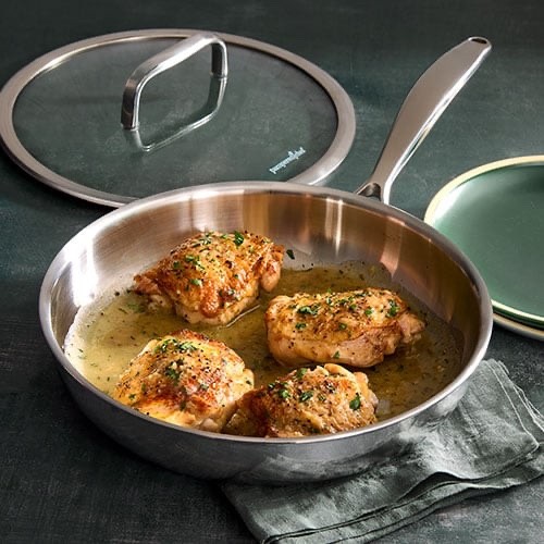 pampered chef stainless steel pan set