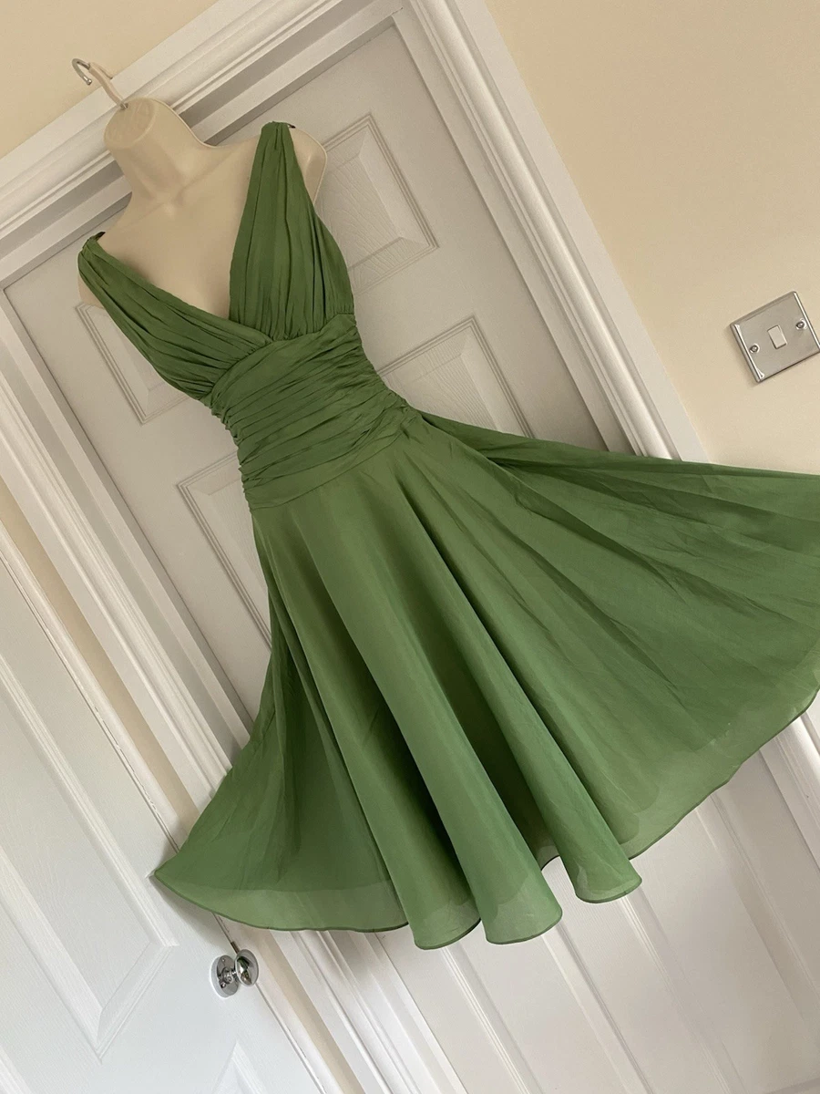 monsoon green silk dress Lagoon Blue Silk Organza Gown With Pleated Mousseline Train And Monsoo main image 0