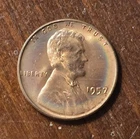 1957 Lincoln Wheat Cent Uncirculated Rainbow Toning #R192