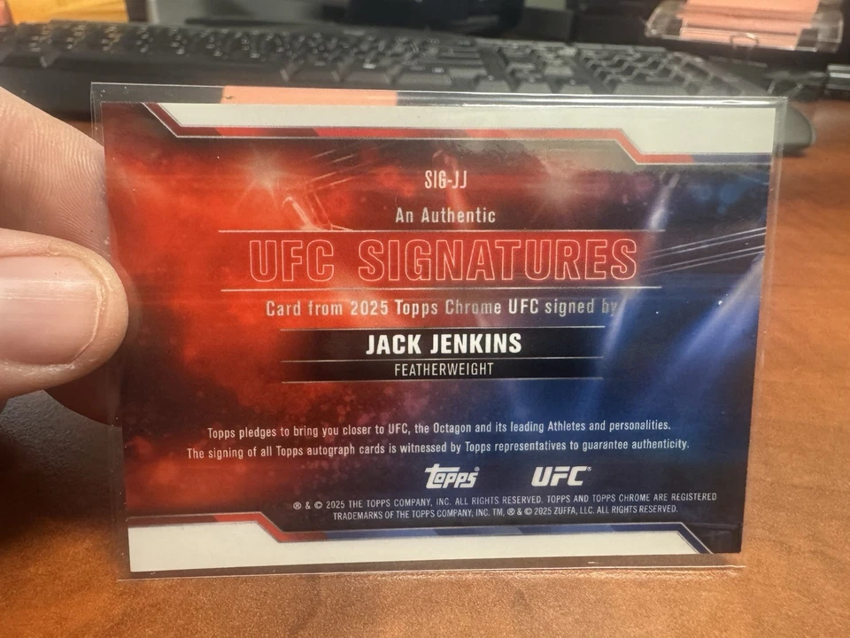 2025 Topps UFC Chrome Jack Jenkins Signatures Purple Refractor Auto /10 Rare 🔥 - Image 3 of 3