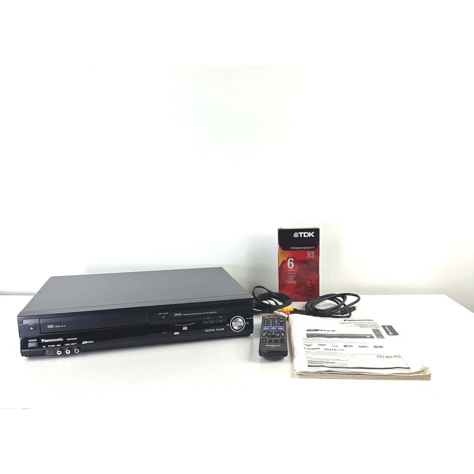 Panasonic DMR-EZ48V DVD VCR Combo Player VHS to DVD Recorder HDMI 1080p Bundle