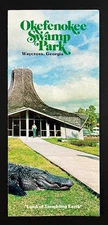 1970s Waycross Georgia Okefenokee Swamp Park GA Vintage Travel Brochure Map