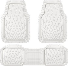 Heavy Duty Rubber Car Floor Mats, Deep Dish All Weather Car Mats Full White