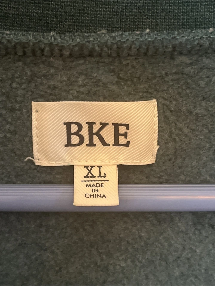 Sudadera forrada de vellón verde/melocotón con hebilla XL 1/4 cremallera frontal BKE para mujer Foto 3 de 4