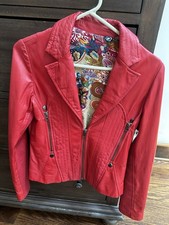 Red Leather Jacket Size Small